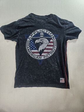 Affliction American Defender Tee Large USA Flag Eagle Made USA